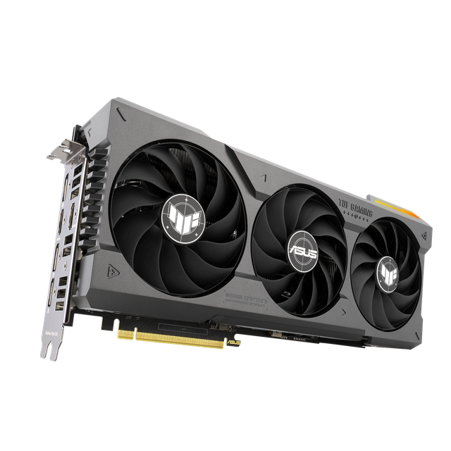 Hero Shot From the Front of the Asus Tuf Gaming Ge Force Rtx 4070 Ti Graphics Card